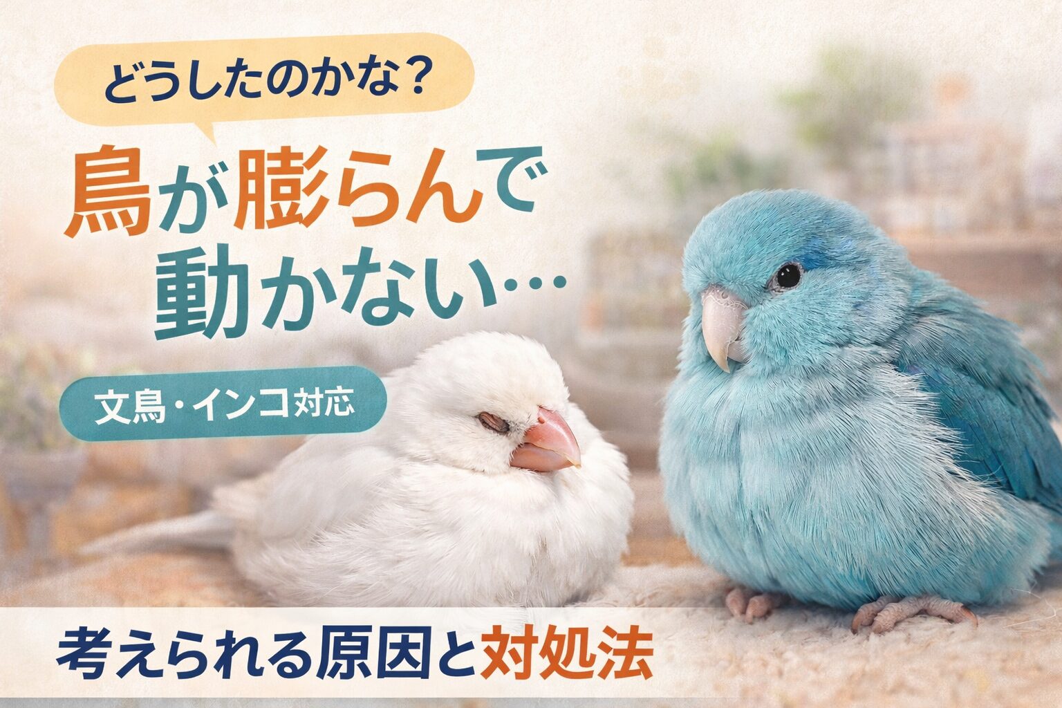 鳥が膨らんで動かない